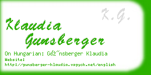 klaudia gunsberger business card